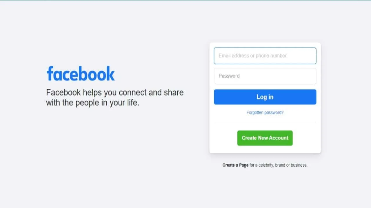 Accesați facebook.com în browser.