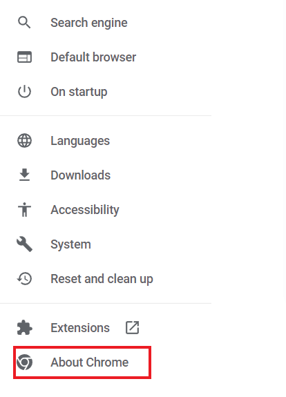 Buka Tentang Chrome | Tidak Dapat Masuk ke YouTube