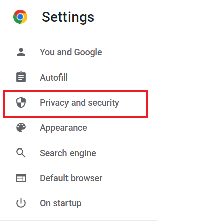 Klik Privasi dan keamanan