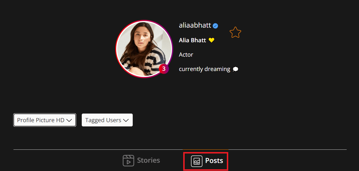 Klik Postingan untuk melihat semua postingan mereka di Iganony