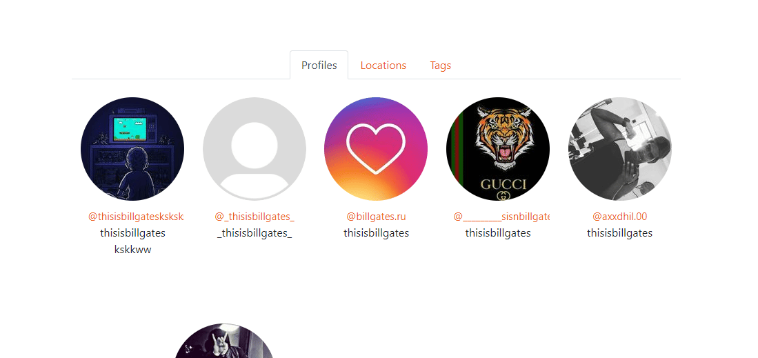 pilih satu profil dari daftar di Dumpor | lihat posting dan cerita Instagram tanpa akun