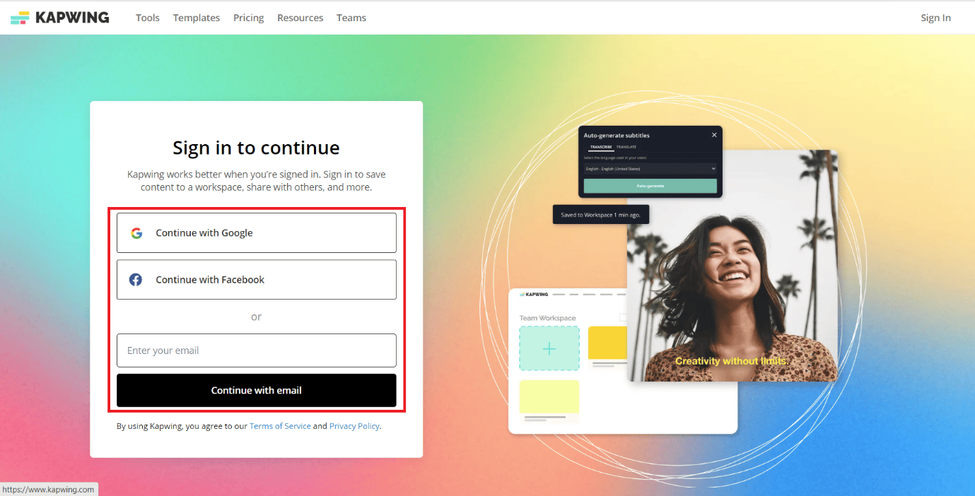 Melden Sie sich mit Ihrem Google-Konto oder Ihrer E-Mail-Adresse an.
