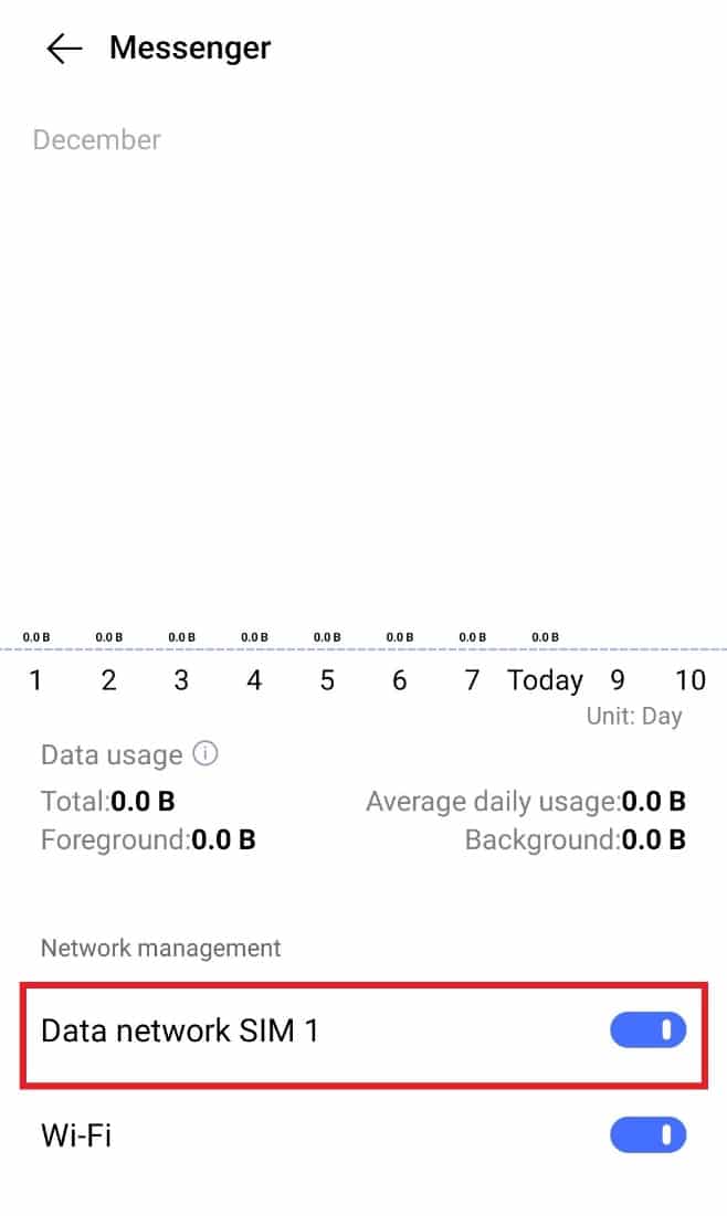Activar red de datos SIM 1. Las 10 mejores formas de corregir errores al cargar medios en Facebook Messenger