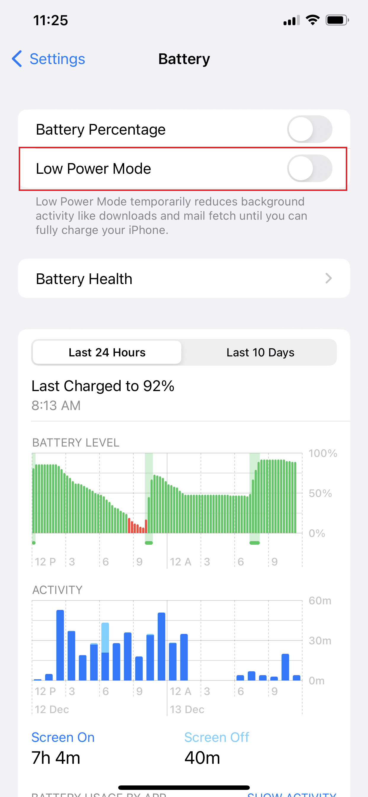 Schalten Sie den Energiesparmodus aus, um ihn zu deaktivieren. Die 7 wichtigsten Fixes für die Hintergrund-App-Aktualisierung, die auf dem iPhone nicht funktioniert