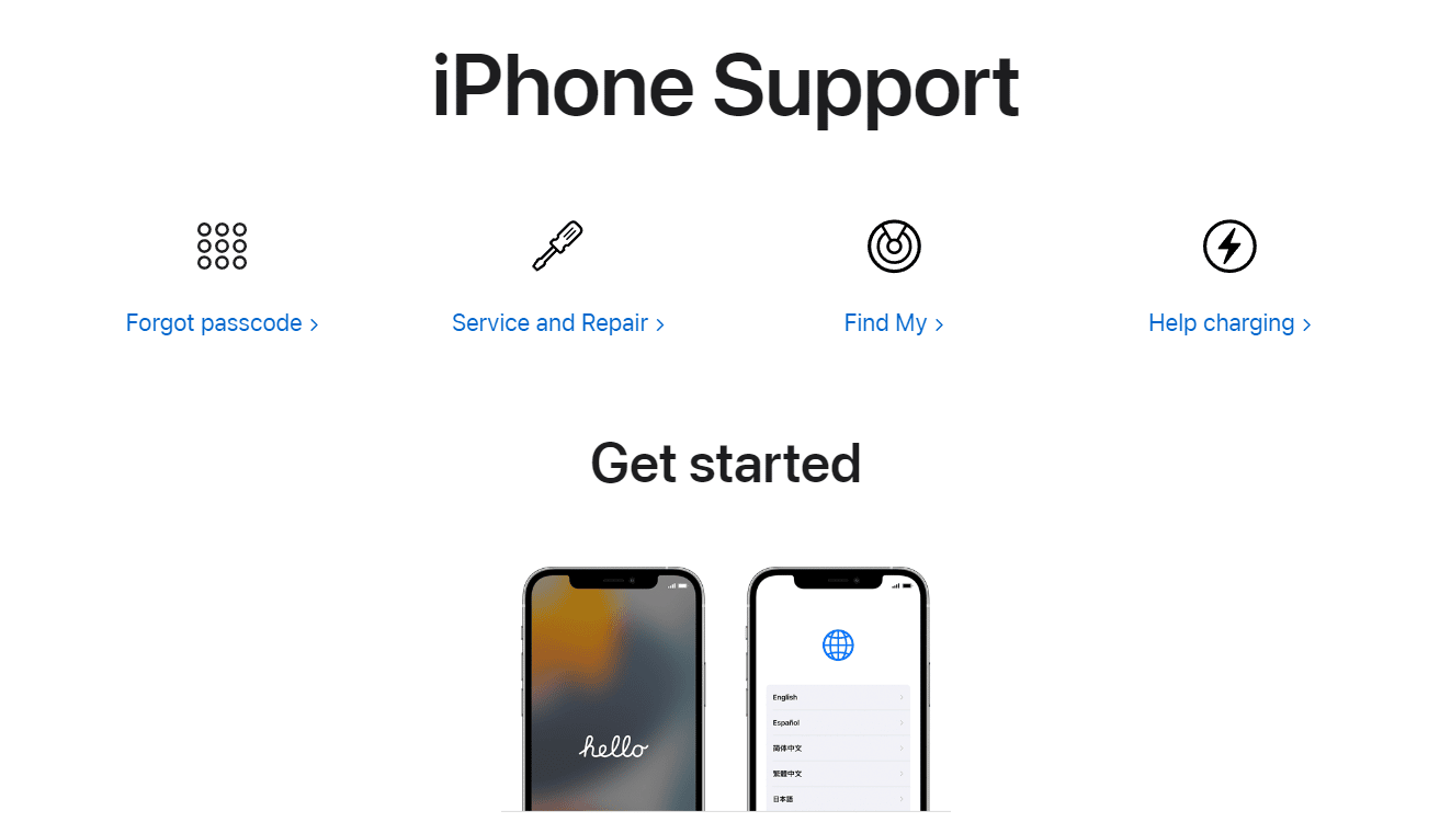 Wenden Sie sich an den iPhone-Support