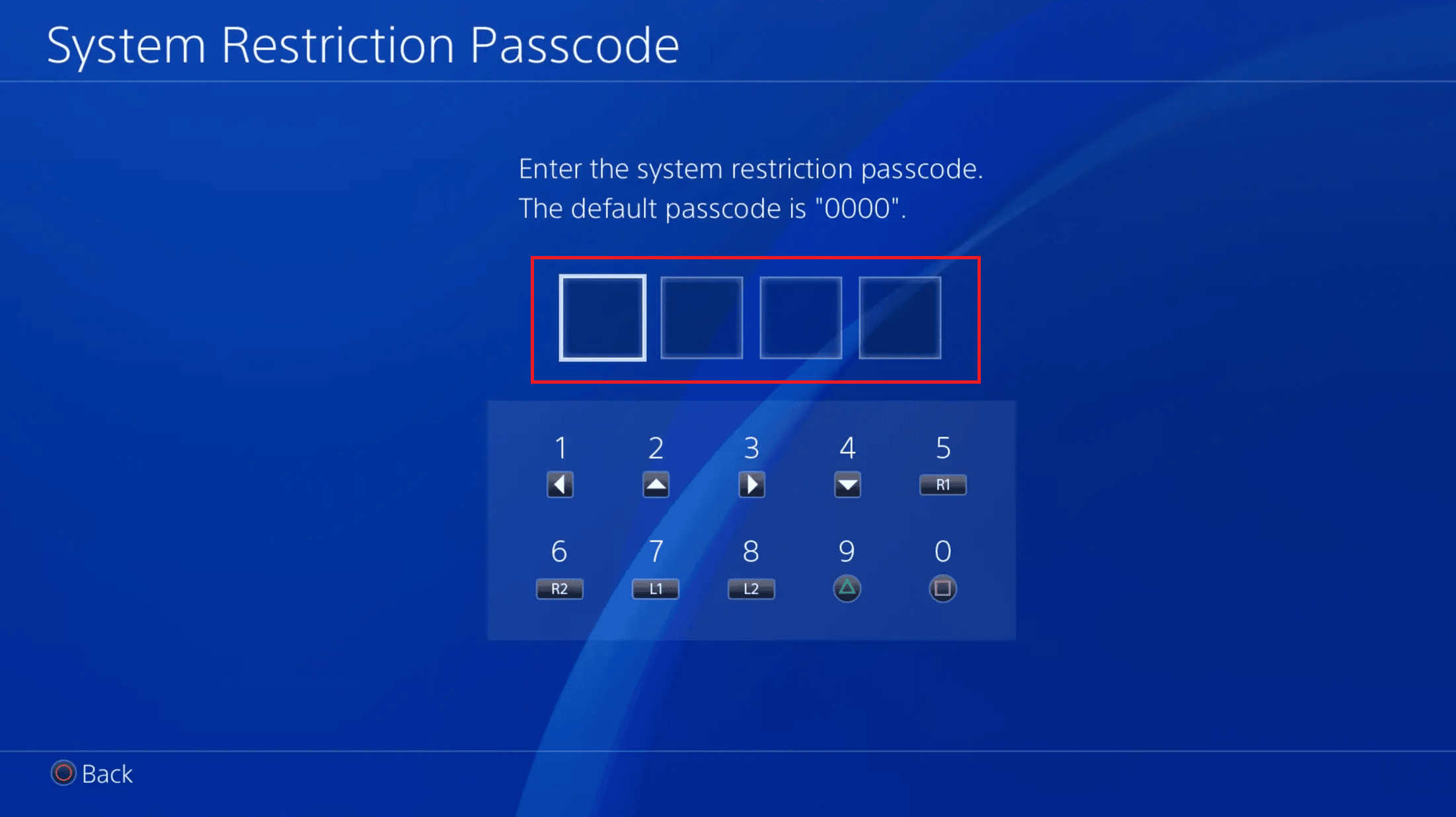 Entrez votre mot de passe | Comment changer le contrôle parental sur PS4