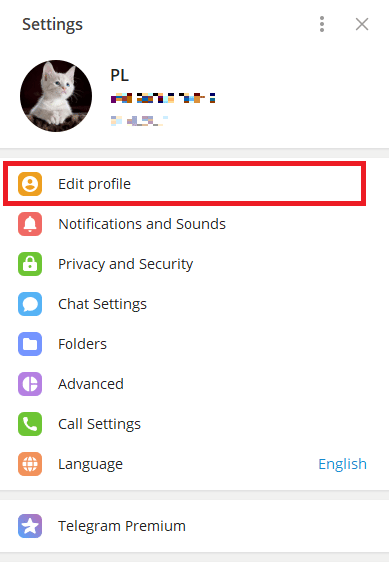 cliquez sur Modifier le profil. Comment ajouter, modifier et supprimer une photo de profil Telegram