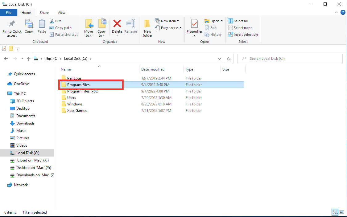 Double-cliquez sur le dossier Program Files