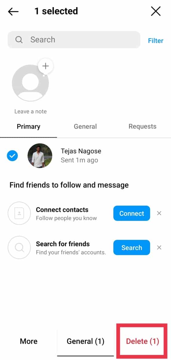 IG - seleção de chat - Excluir