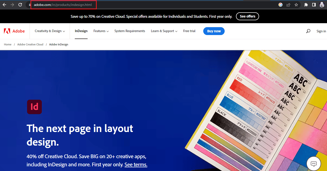 Pagina iniziale di Adobe InDesign. 32 migliori software gratuiti per PC Windows