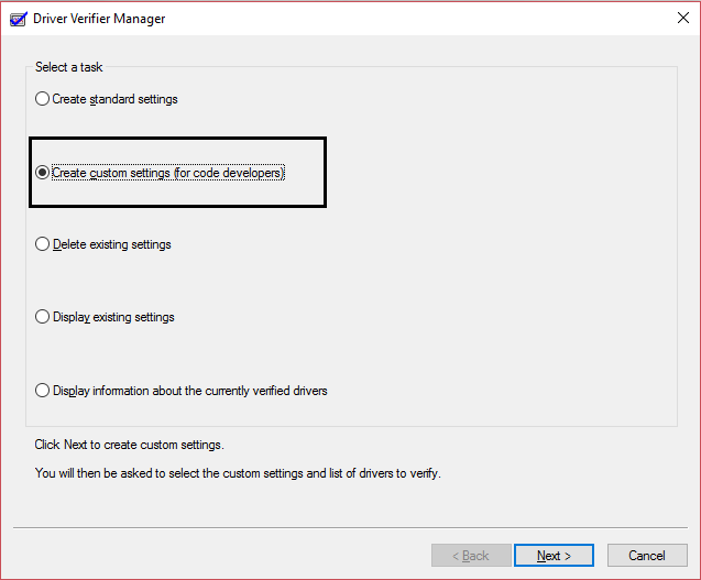 eseguire il gestore di verifica del driver