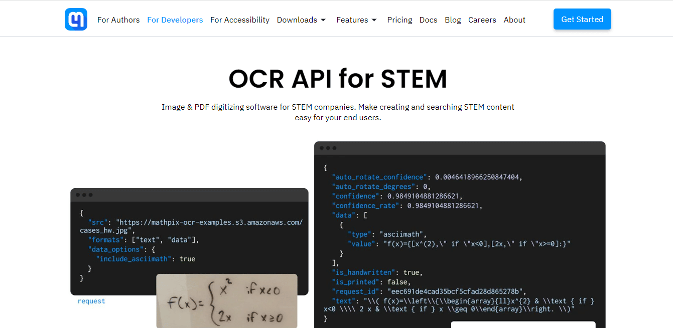 Mathpix'in resmi web sitesi. Word için En İyi 10 Çevrimiçi Denklem Düzenleyici