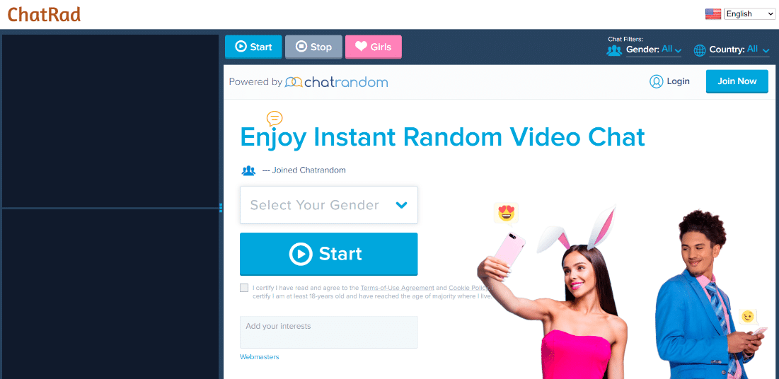 ChatRad web sayfası. Omegle Gibi En İyi 21 Web Sitesi