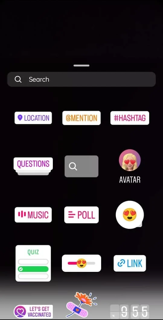 Instagram hikayesi için tarih etiketi seçme