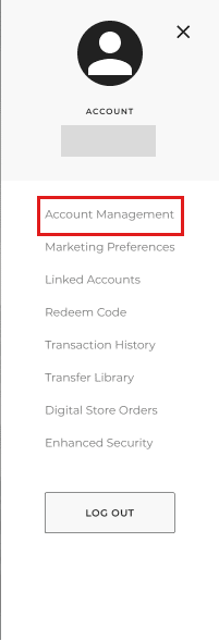 Um menu suspenso aparecerá a partir daí, clique em Gerenciamento de contas.