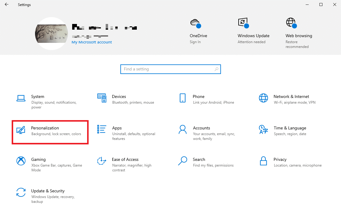 clique em Home e, em seguida, clique em Personalização. Consertar a tela de bloqueio do Windows Spotlight não está funcionando