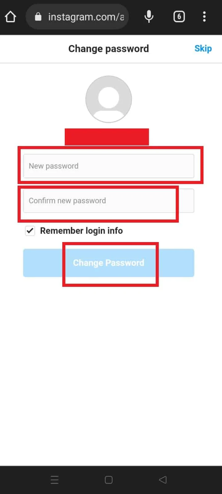 Masukkan kata sandi baru Anda dua kali | Cara Mengganti Password Instagram Jika Lupa