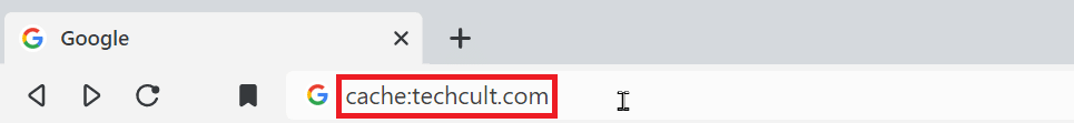 digite cache:techcult.com