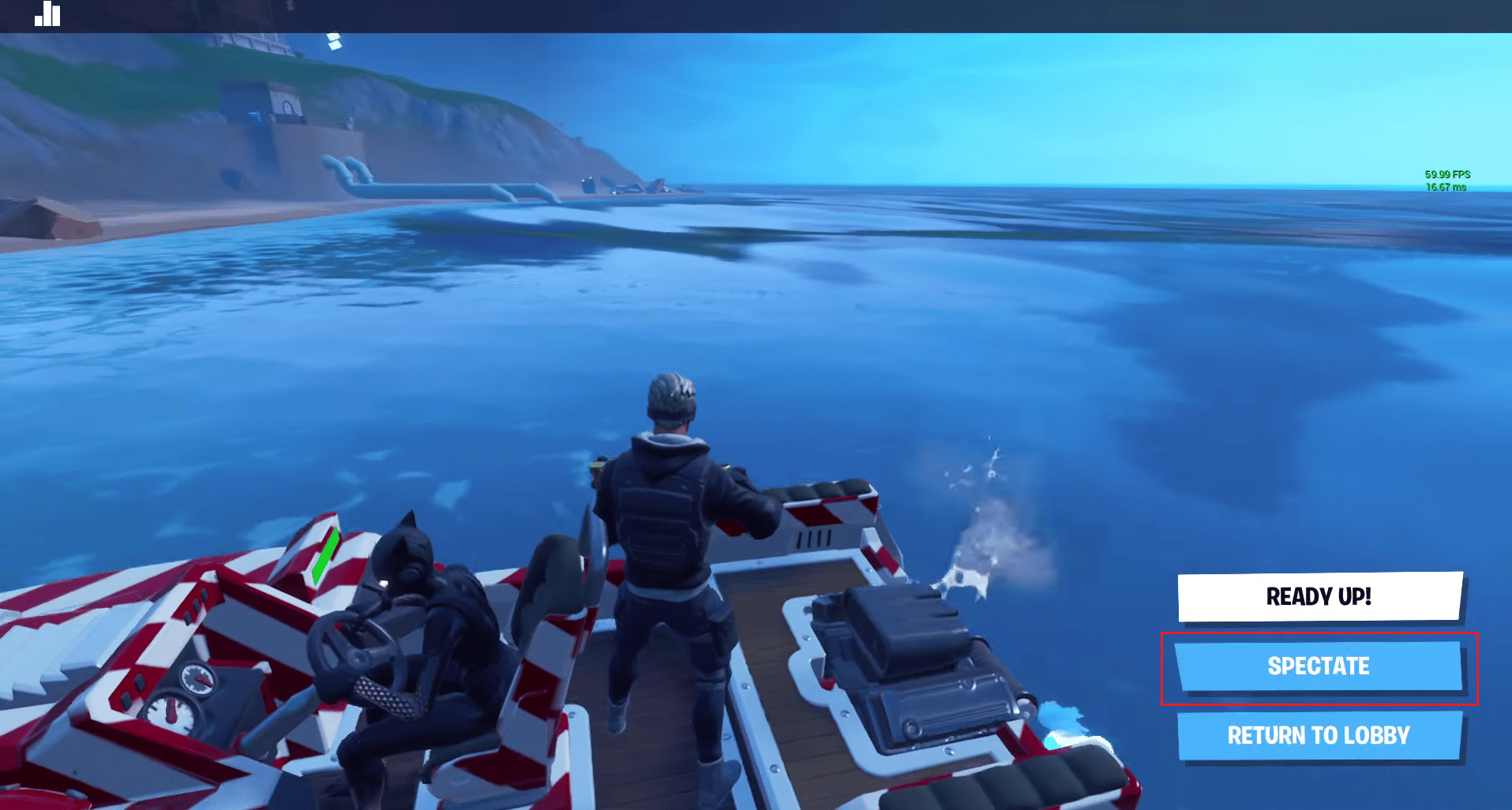clicca sull'opzione SPETTACOLO | Come sedersi a Fortnite su PS4