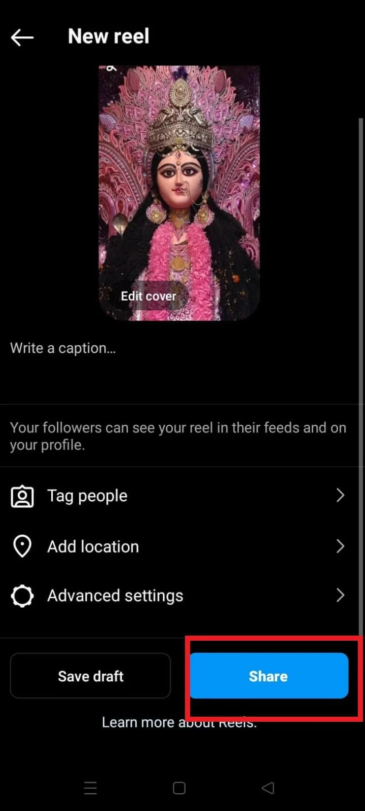 Você pode fazer algumas alterações e edições finais e enviar o rolo para o seu feed do Instagram tocando em Compartilhar. | antes depois da varredura