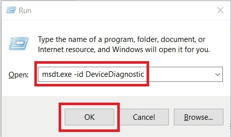 Нажмите клавишу Windows и R. Введите команду msdt.exe id DeviceDiagnostic, чтобы открыть средство устранения неполадок оборудования и устройств, и нажмите клавишу ввода. Исправление Zoom Audio, не работающего в Windows 10