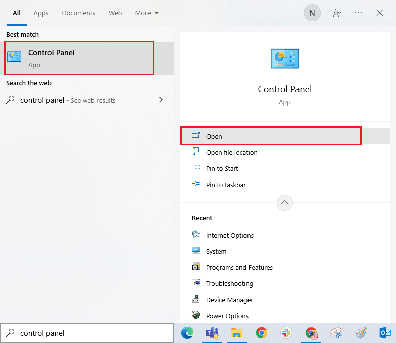 panel kontrol terbuka