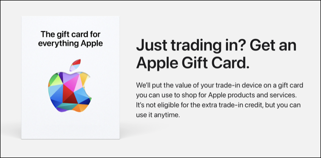 Promoção da Apple para obter um vale-presente usando o Apple Trade In
