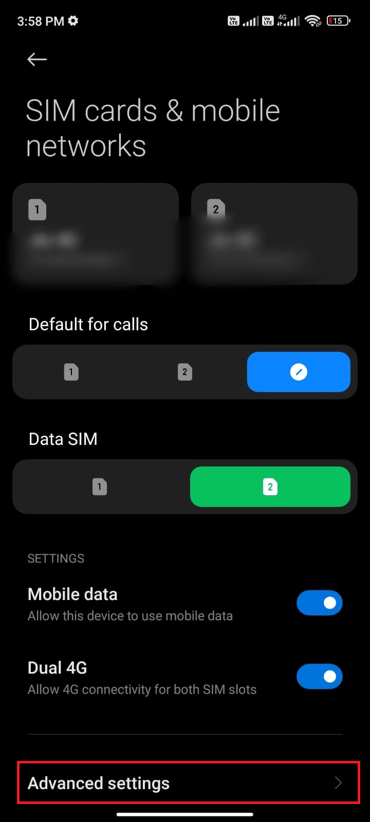 toque em Configurações avançadas. Corrigir o código de erro KingRoot 0X1