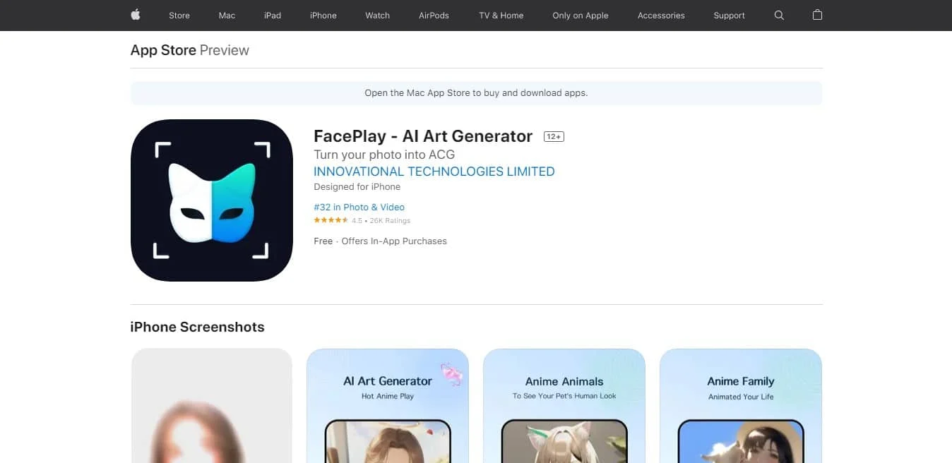 FacePlay Uygulama mağazası