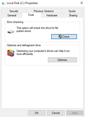 使用 chkdsk GUI 掃描硬盤