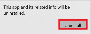 在弹出窗口中单击卸载。修复 Fortniteclient-win64-shipping.exe 应用程序错误