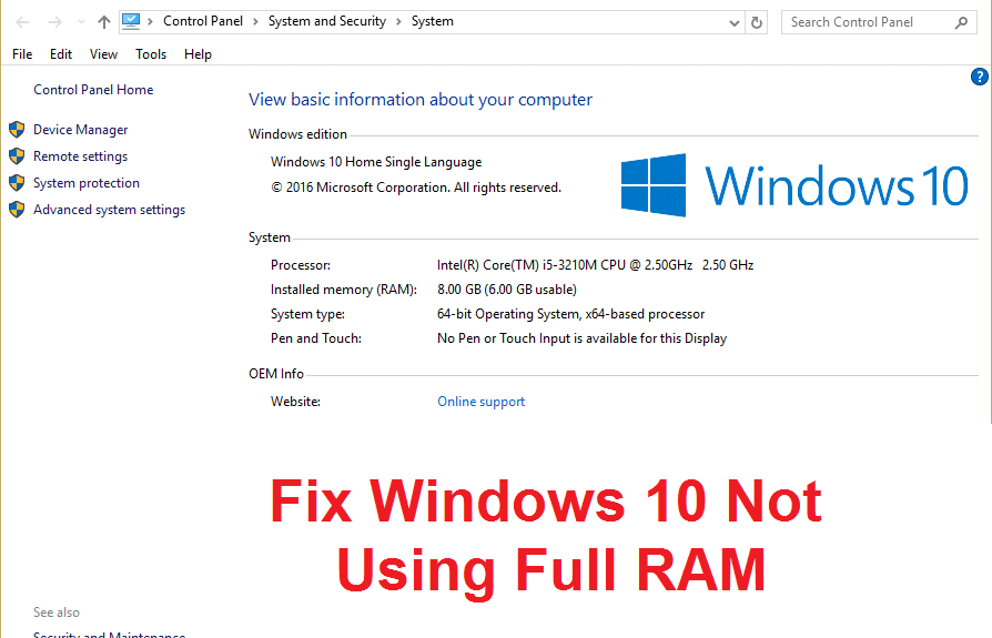 Windows 10'un tam RAM kullanmamasını düzeltin