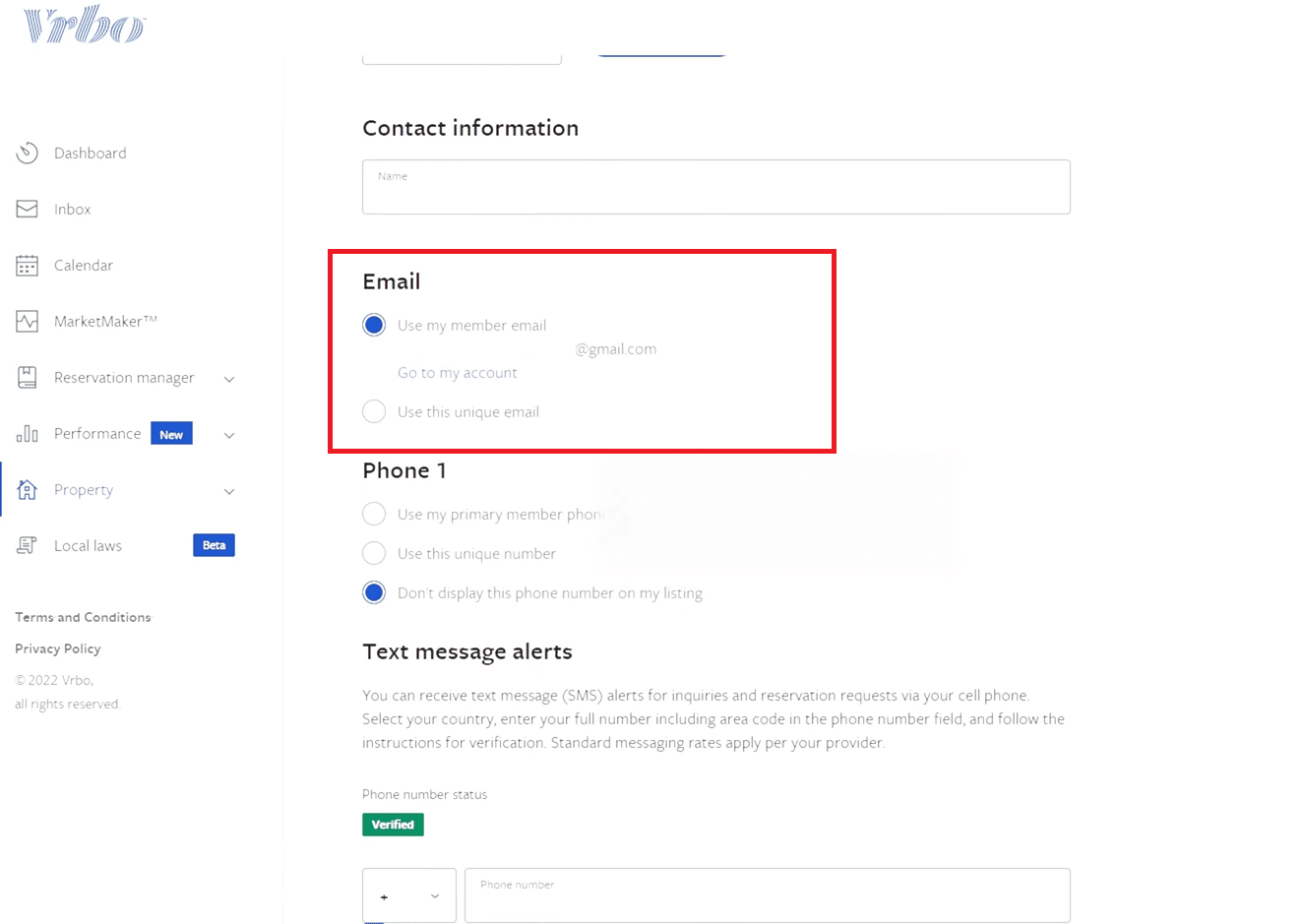 scegli l'e-mail richiesta utilizzando due opzioni: usa la mia e-mail di iscrizione e usa questa e-mail univoca | aggiungi foto al profilo del viaggiatore VRBO