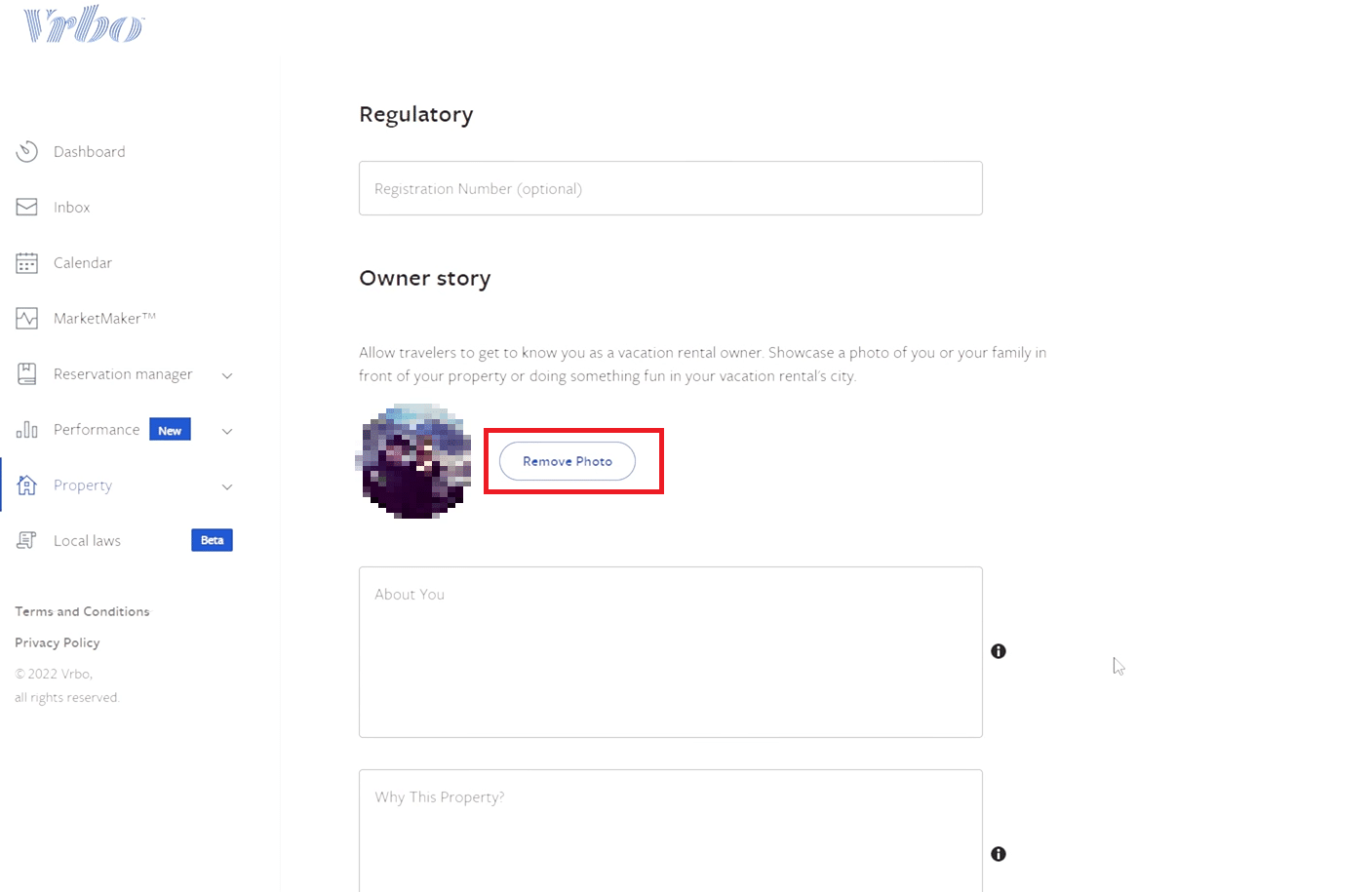 Fai clic su Rimuovi foto dalla tua fotografia | Come modificare l'e-mail su VRBO
