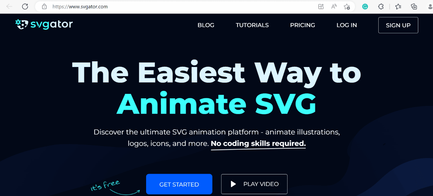 page Web svgator | meilleurs logiciels alternatifs gratuits de graphiques vectoriels adobe illustrator