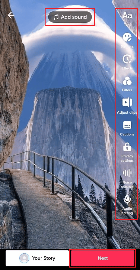 modifiez la vidéo avec les options d'édition disponibles si vous le souhaitez et appuyez sur Suivant |