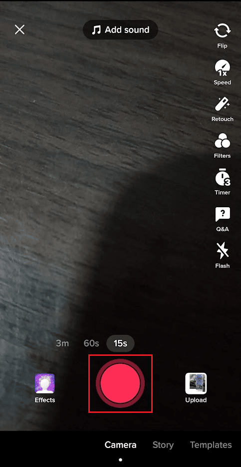 appuyez sur le bouton Enregistrer et enregistrez la vidéo | Comment ajouter du son à TikTok