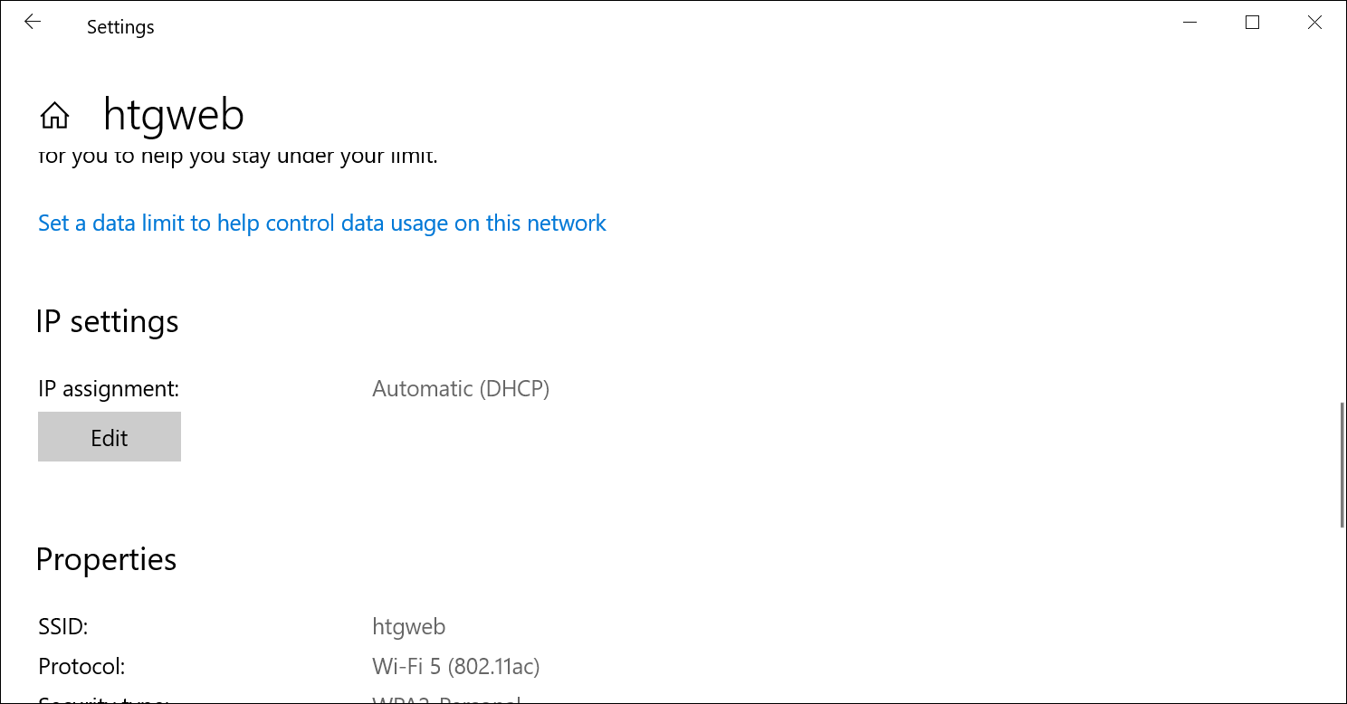 إعدادات شبكة windows 10