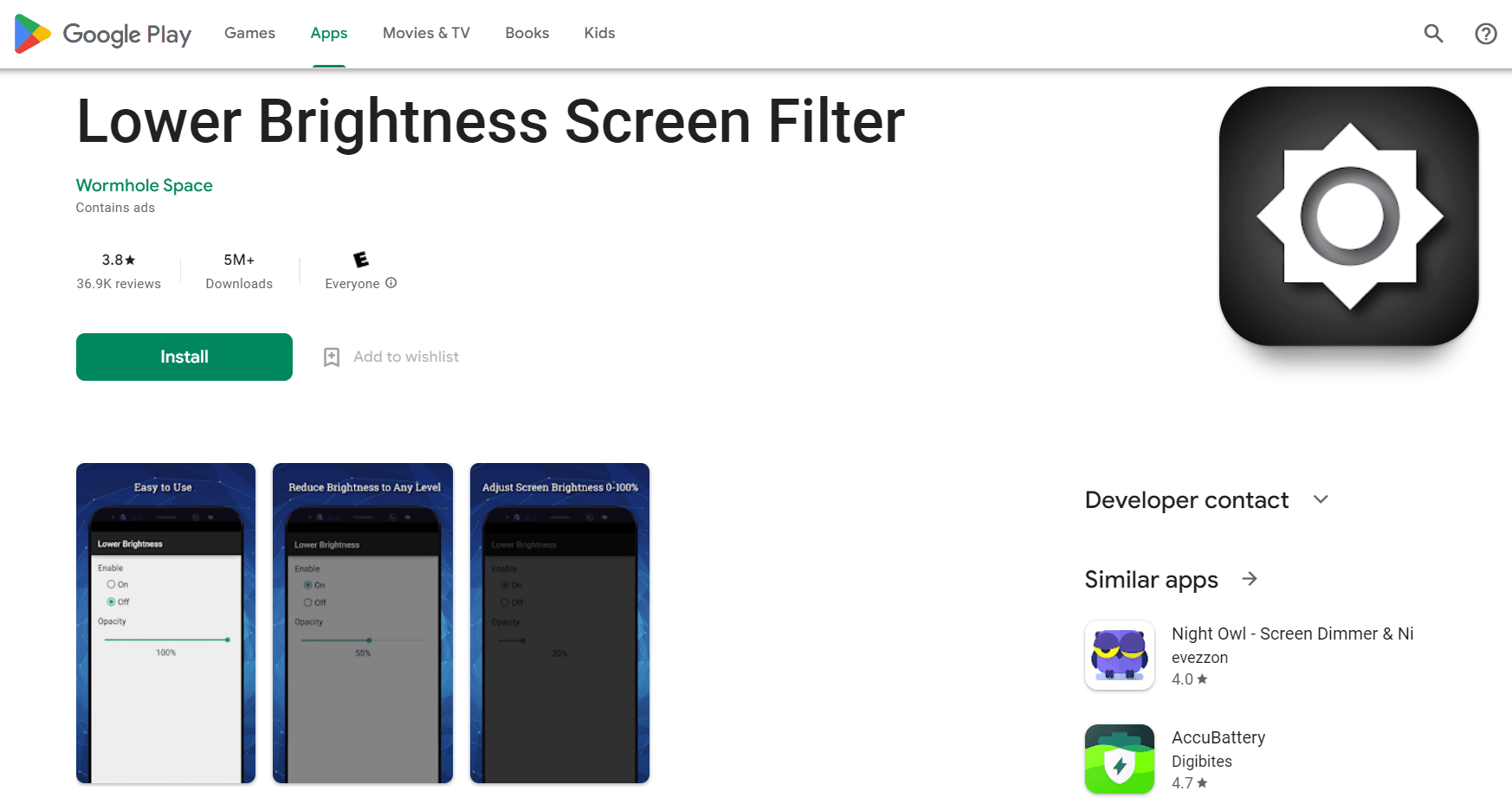 Filtre d'écran de luminosité inférieure | application d'écran plus lumineux pour réduire la luminosité de l'écran