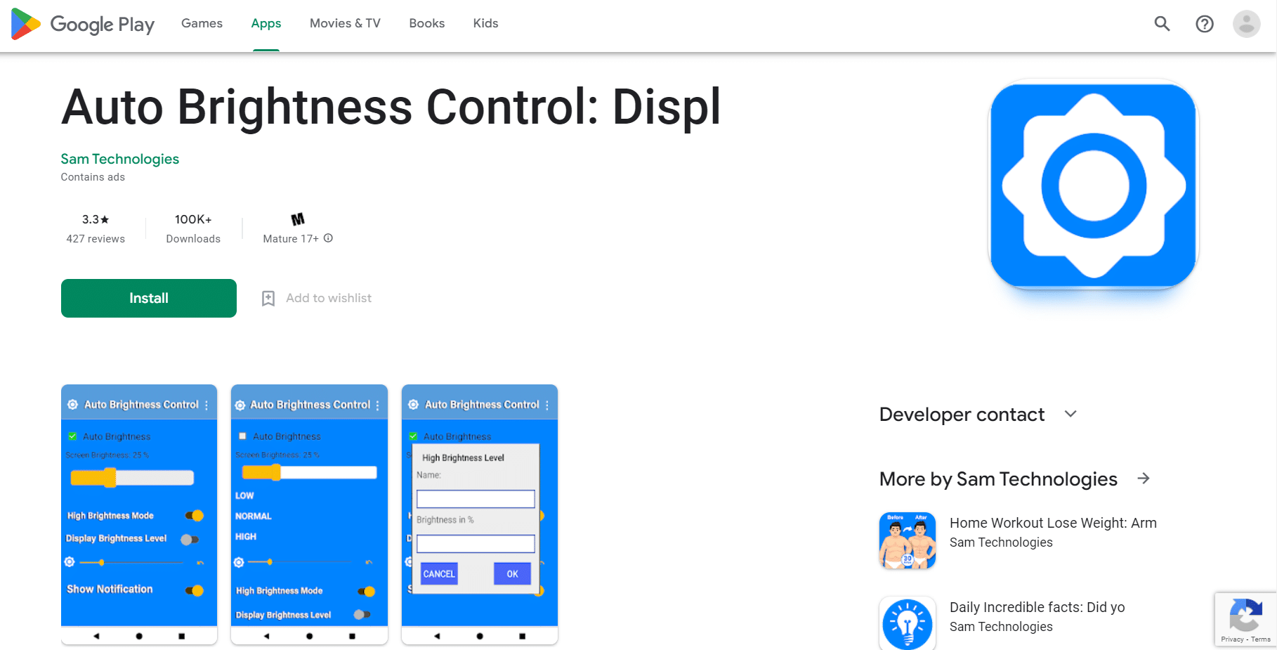 Contrôle automatique de la luminosité : Displ | application d'écran plus lumineux pour réduire la luminosité de l'écran