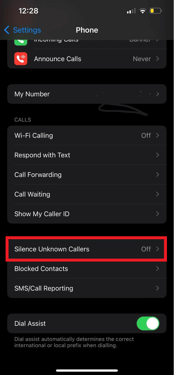 găsiți Silence Unknown Callers