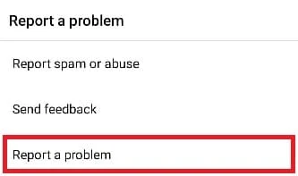 stuknij w Zgłoś problem