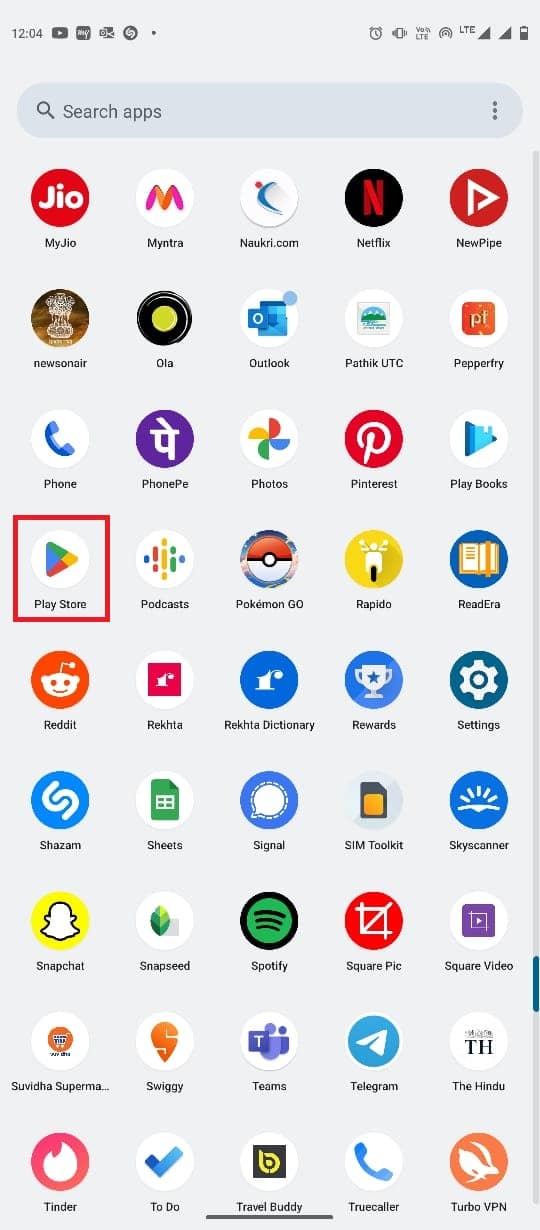 Otwórz Sklep Google Play z menu telefonu