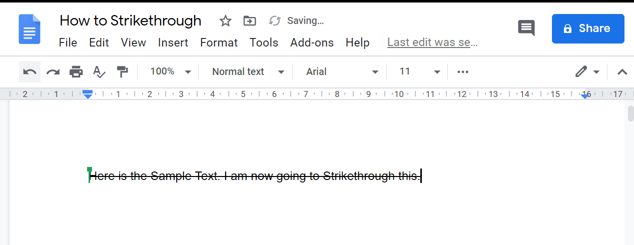 ข้อความจะมีลักษณะดังนี้ | วิธีรับแบบอักษร Strikethrough บน Android