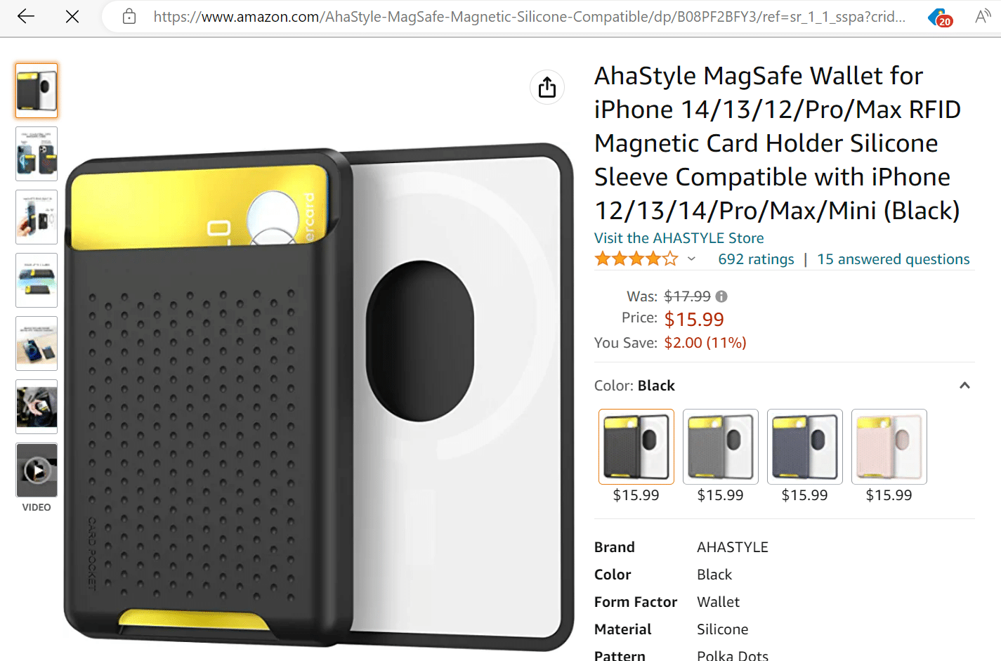 Portefeuille AhaStyle MagSafe