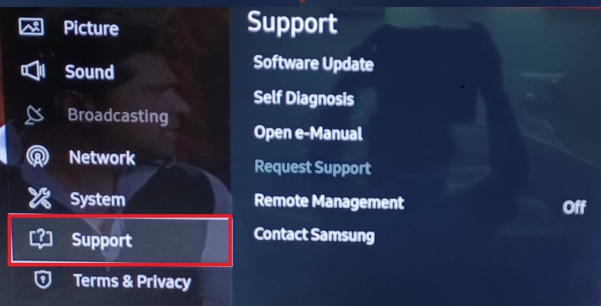 Paramètres d'assistance Samsung Smart TV