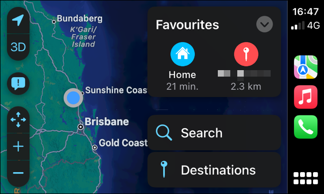 Interfaccia Apple Maps CarPlay
