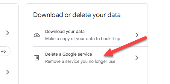 Hapus data dari layanan.
