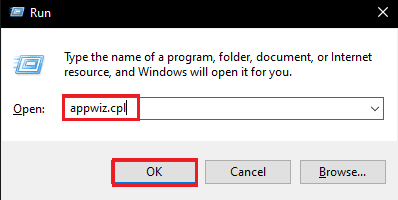 Çalıştır iletişim kutusuna appwiz.cpl yazın