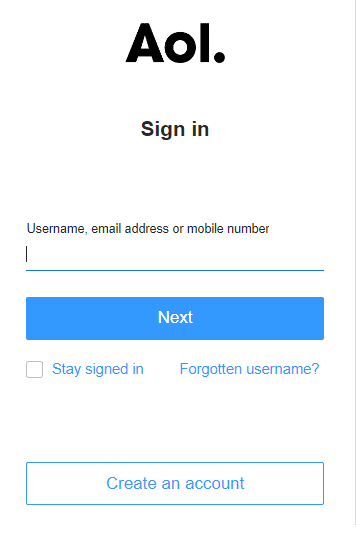 Melden Sie sich bei AOL Mail an